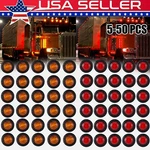 3/4" 12V Marker Lights Led Truck Trailer Round Side Bullet Amber Red Lamps. Fixed Price $28.99.