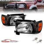 1996-1998 Black Glass Headlight + Corner Pair For Toyota 4RUNNER W/ Bulb. Fixed Price $136.49.