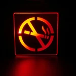 No Smoking Sign Light 4.5" Red Led Aluminum Wall Lamp Business Shop Bar. Fixed Price $9.99.