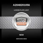 Genuine 2013 Mercedes-benz GLK250 License Plate Light A2048201056. Fixed Price $49.00.