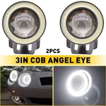 Pair 3" White Led Fog Lamp Projector Angel Eye Halo Ring Lights Waterproof. Fixed Price $20.99.