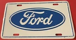 Vintage Ford Blue Oval Booster License Plate Racing Motorsport Back Mustang. Fixed Price $89.99.