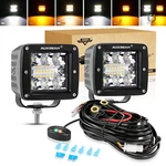 Auxbeam 3" Led Work Lights Cube Pods Amber White Strobe Flash Driving Fog Lamp. Fixed Price $53.98.