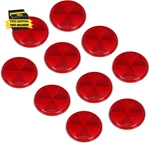 10 Pack 3 Inch Red Self Adhesive Round Reflectors, Road Safety Stick-on Rear. Fixed Price $23.70.