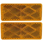 3-1/8" Rectangular Stick On Reflector Trailers, Trucks, Amber + Red. Fixed Price $7.95.