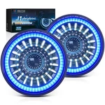 Blue 7" Inch Round Led Headlights Halo Eyes For Jeep Wrangler Jk Lj Tj Cj. Fixed Price $157.20.
