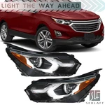 W/ Led Drl Halogen Headlights Chrome For Chevrolet Equinox 2018-2020 Right&left. Fixed Price $132.88.