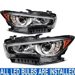 Pair/set Full Led Drl Projector Headlights W/ Bulbs For Infiniti Q50 2014-2024. Fixed Price $352.99.