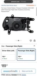 For Isuzu Honda Rodeo Passport Headlight 2000-02 Right Rear Assembly. Fixed Price $30.00.