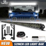 For Jeep Wrangler Jku 52" Led Light Bar+wiring Kit+windshield Mount Brackets. Fixed Price $168.96.