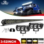 For Jeep Wrangler Jk 07-18 Front Upper Roof 52" Led Light Bar COMBO+4" Pods Kit. Fixed Price $140.70.