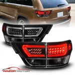4PCS Led Bar Tail Lights For 2011-2013 Jeep Grand Cherokee Black Clear Pair. Fixed Price $305.17.