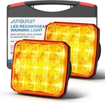 2PCS Rechargeable Amber Flashing Lights Led Truck Magnetic Warning Strobe Hazard. Fixed Price $30.95.