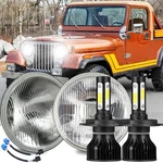 New Pair 7" Inch Round Led Headlights High Low Beam For Jeep CJ5 1959-1982 1983. Fixed Price $39.97.