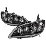 For Honda Civic 04-05 Spyder Driver & Passenger Side Black Euro Headlights. Fixed Price $105.29.
