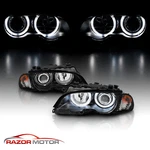 2000-2003 Dual Halo Black Projector Headlights Pair For Bmw E46 3-SERIES Coupe. Fixed Price $238.99.