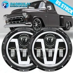 Pair 7" Inch Round Led Hi/lo Beam Headlights Black Fit Ford F100 F150 F250 Truck. Fixed Price $51.98.