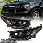 For 2014 2015 2016 Toyota Highlander Black Projector Headlights Headlamps Pair. Fixed Price $178.99.