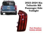 Oem 2023-2024 Kia Telluride Rh Passenger Side Halogen Tail Light 92402-S9500. Fixed Price $125.00.