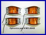 (4) Truck Trailer 6 Led Amber Armored Die Cast Marker/clearance Lights Optronics. Fixed Price $35.99.